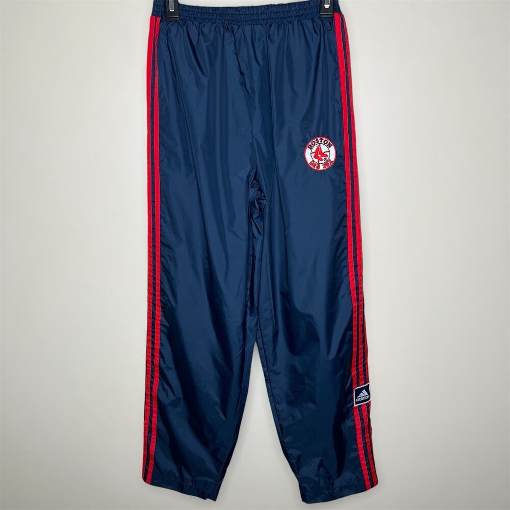 Adidas Boston Red Sox Track Pants LARGE Youth Tear Away Snap Baseball Sports MLB